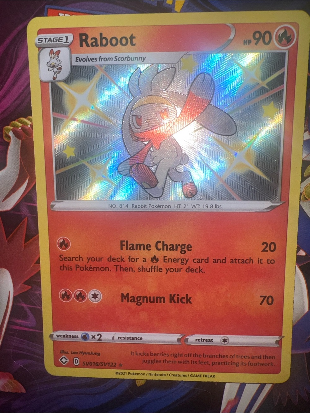 Pokemon Raboot Holo Red Yellow Trading Card - Picture 3 of 9